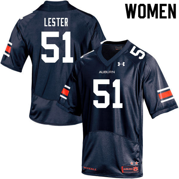 Women #51 Barton Lester Auburn Tigers College Football Jerseys Sale-Navy